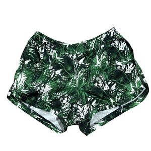 Athleta Shorts XS Green Tropical Palm Print Running Stellar 3" Inseam